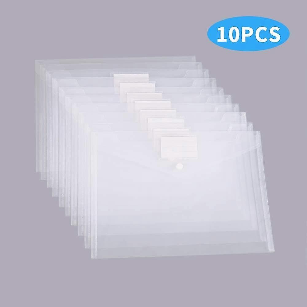 Plastic Envelope Document Folder, 10 Pack Us Letter A4 Size Clear Document Envelope With Label