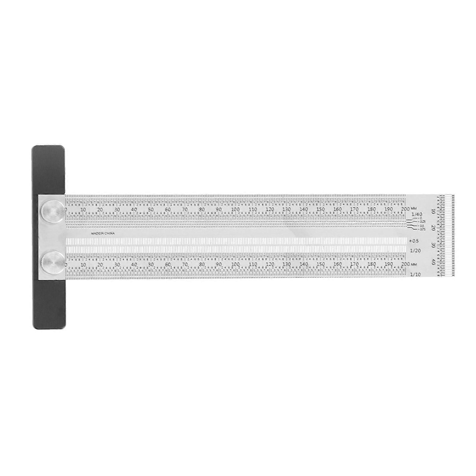 Woodworking Scribing T Rules Accuracy Marking Positioning Scribing T Ruler for Woodworking Measuring Decoration Design200mm T Ruler