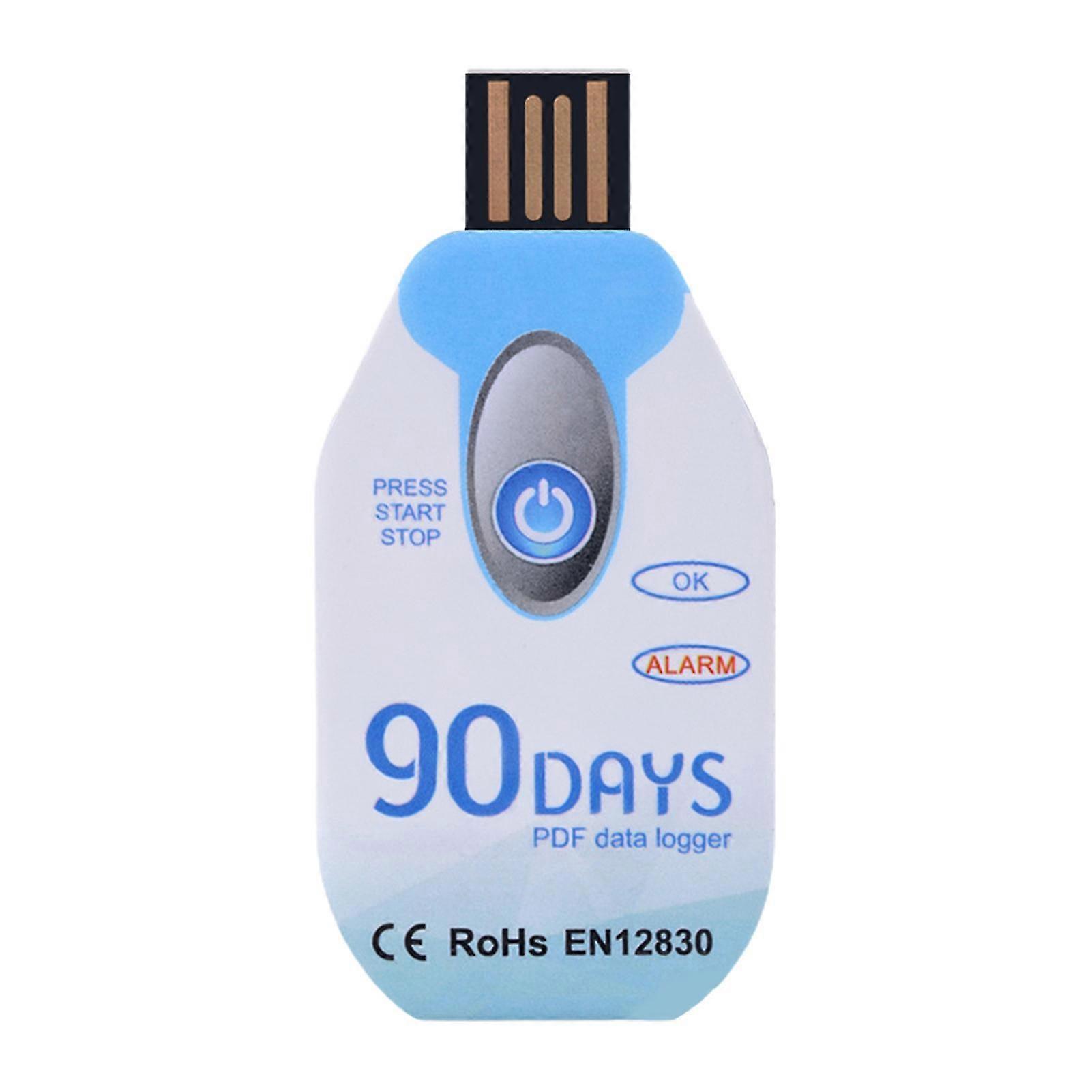 Mengxi Temperature Logger PDF Report Quickly Sense 10000 Points Capacity Disposable 30/60/90 Days USB Temperature Logger for Food Storage