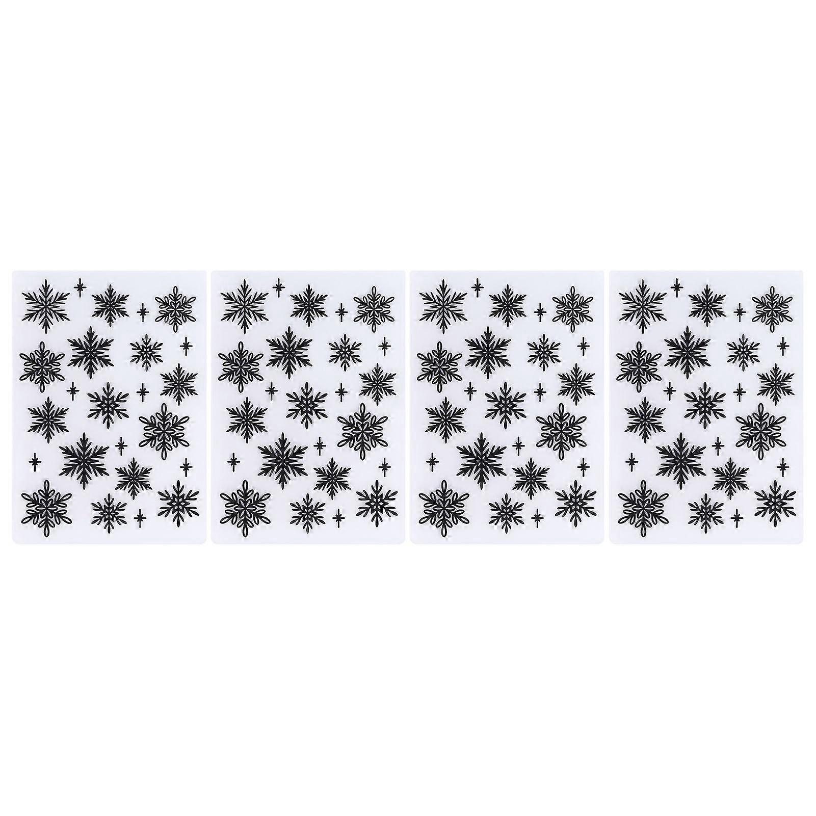 4pcs Embossing Folder Plastic Snowflake DIY Craft Embossing Template for Photo Album Scrapbook
