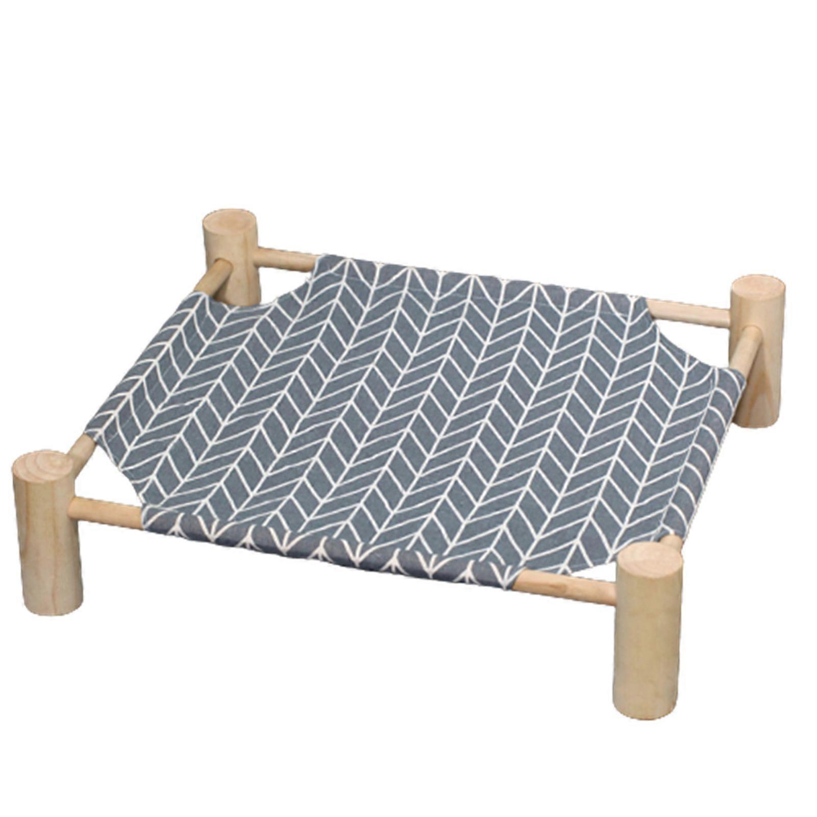 Wooden Pet Camp Bed Detachable Elevated Dog Bed Summer Breathable Cat Bed