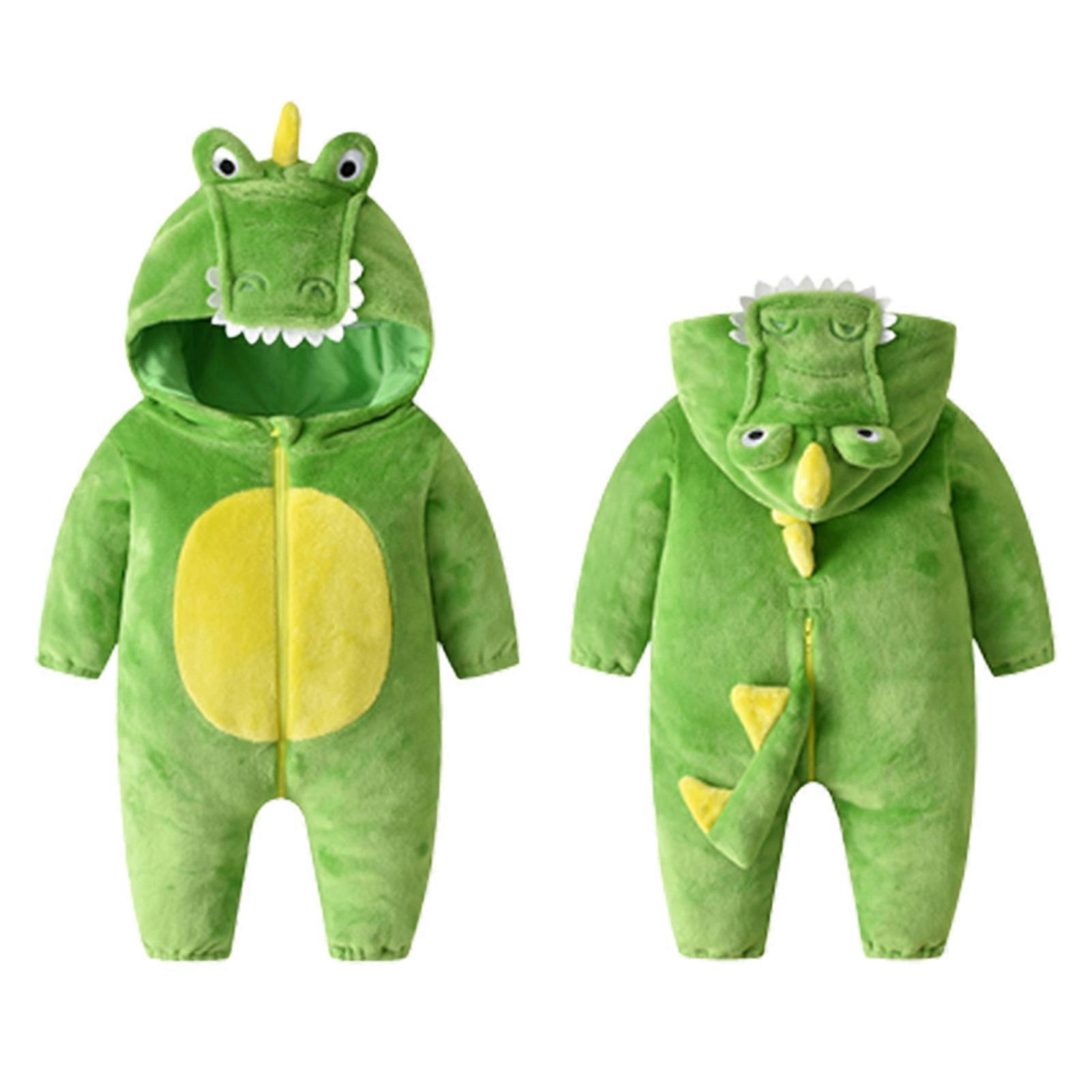 Casual Baby Overall Jumpsuit Long Sleeve Green Bodysuit Hoodie Style Outfit for Festival Party Activity Clothes