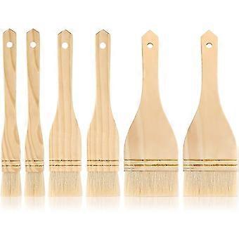 Brushes Hake Paint Brush Artist Painting Brushes Set Sheep Hair Bristles Wash Brush For Watercolor, Wash, Ceramic And Pottery Painting, 1 Inch, 2 Inch