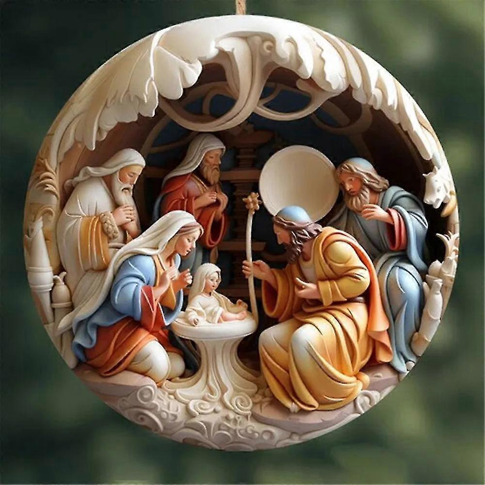 Nativity Hanging Ornt, For Xmas Tree Birth Of Jesus Rat Rs