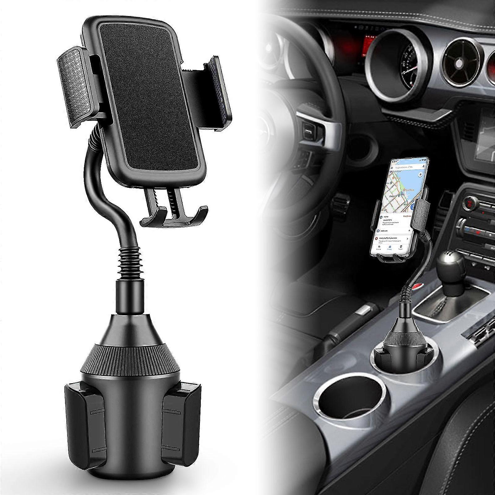 360 Degrees Adjustable Phone Mount Car Cup Holder Stand Cradle Phone Bracket With Smart Release Button