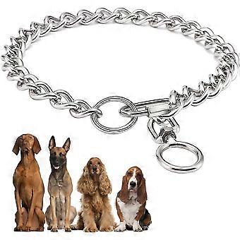 Chain Dog Collars, Metal Stainless Steel Chew Collar P Collar Chain Collar with Connecting Clasp for Small Medium DogsL,2024 Ping