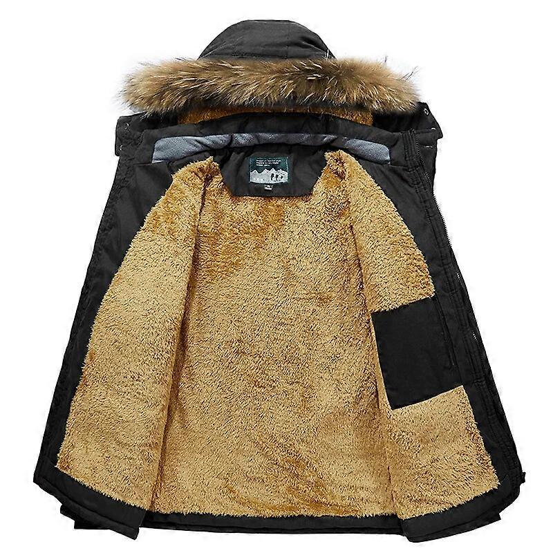 Men Winter Thick Warm Military Jackets Parkas Casual Slim Multi-pocket Cotton-Padded Hooded Coats Fleece Parkas