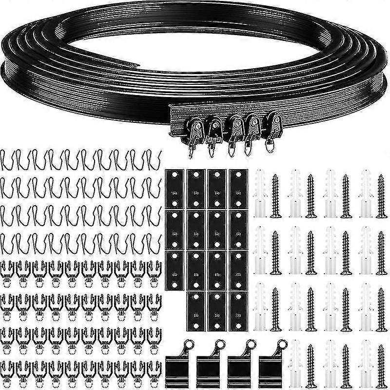 5 Meters Black Bendable Ceiling Curved Curtain Track Flexible Ceiling Curtain