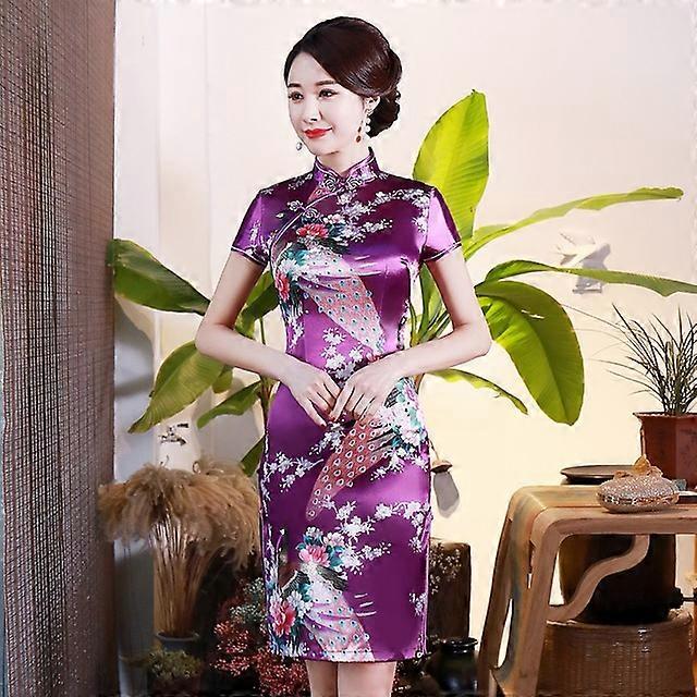 JWL- NEW Women Evening Party Dress Traditional Chinese Cheongsam Slim 6XL  Dress Sexy Female Vestido Classic Dresses