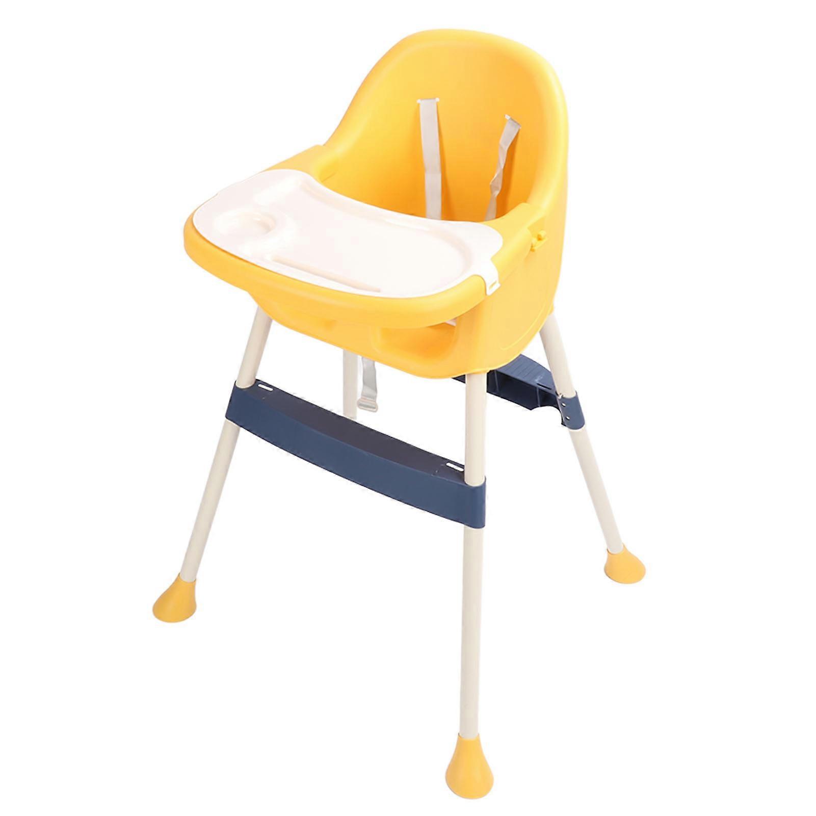 Baby High Chair Set Height Adjustment Non Slip Stool Kids Dining Chair with Food Tray Yellow Blue