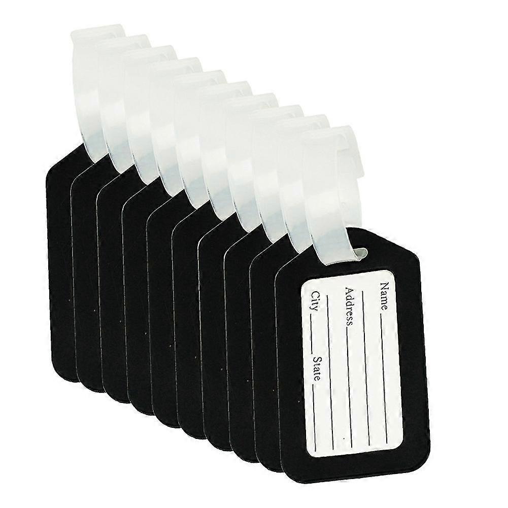 10個 荷物タグ スーツケースラベル バッグ 旅行アクセサリー ブラック