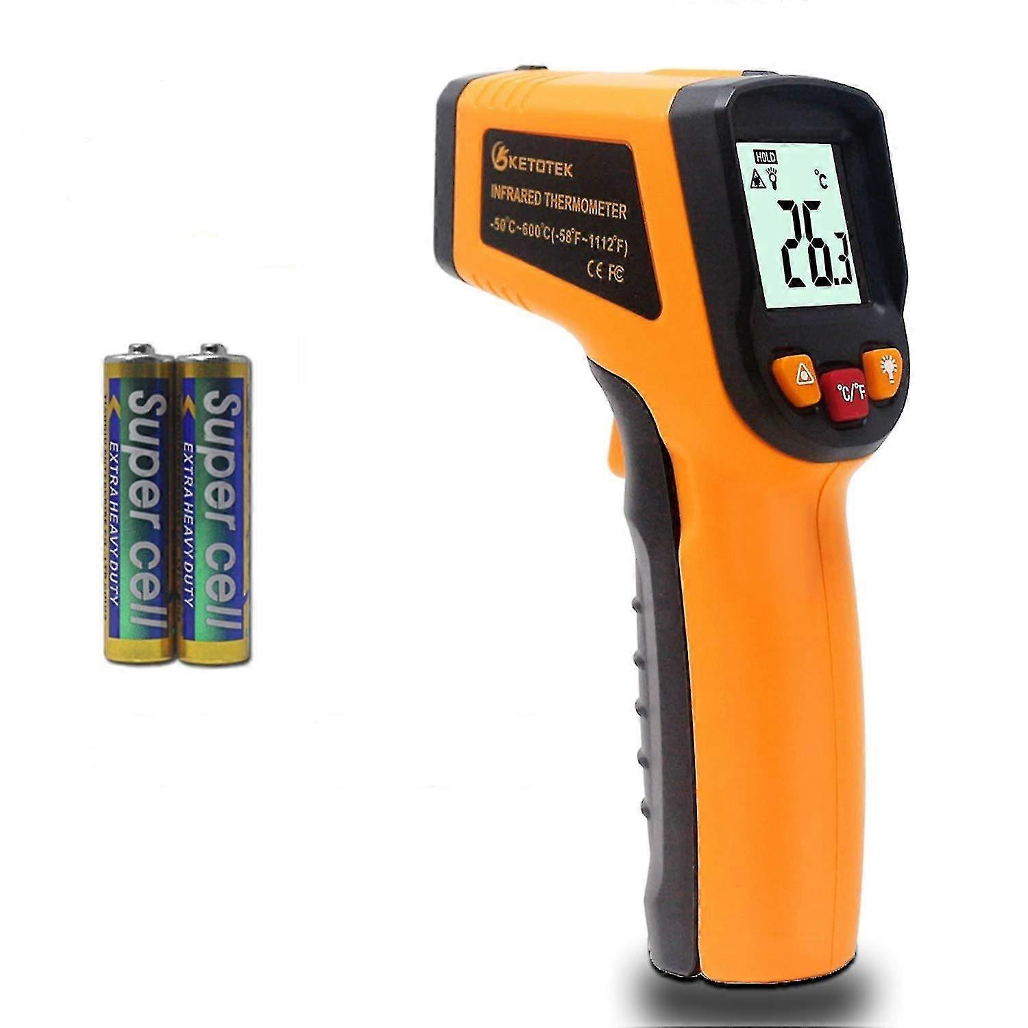TempPro D50 Dual Laser Infrared Thermometer – Adjustable Emissivity, MAX/MIN/AVG, -58°F To 1022°F, 16:1 D:S (Not For Humans)