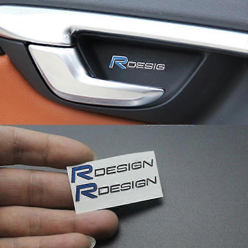 2pcs / set R Design Car Sticker And Decals Interior Door Handle Steering Wheel Console Stickers For Volvo S60 V70 Xc60 Xc90 S80 S40 Car Styling Acc...