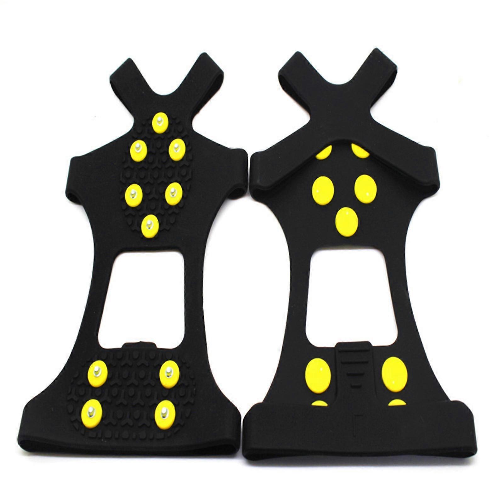 Kaesi1 Pair 10 Studs Anti-Skid Ice Gripper Snow Spikes Winter Climbing Shoes Covers