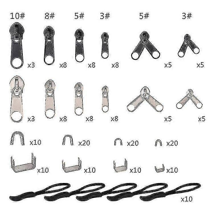 Zipper Repair Kit With Replacement Zippers