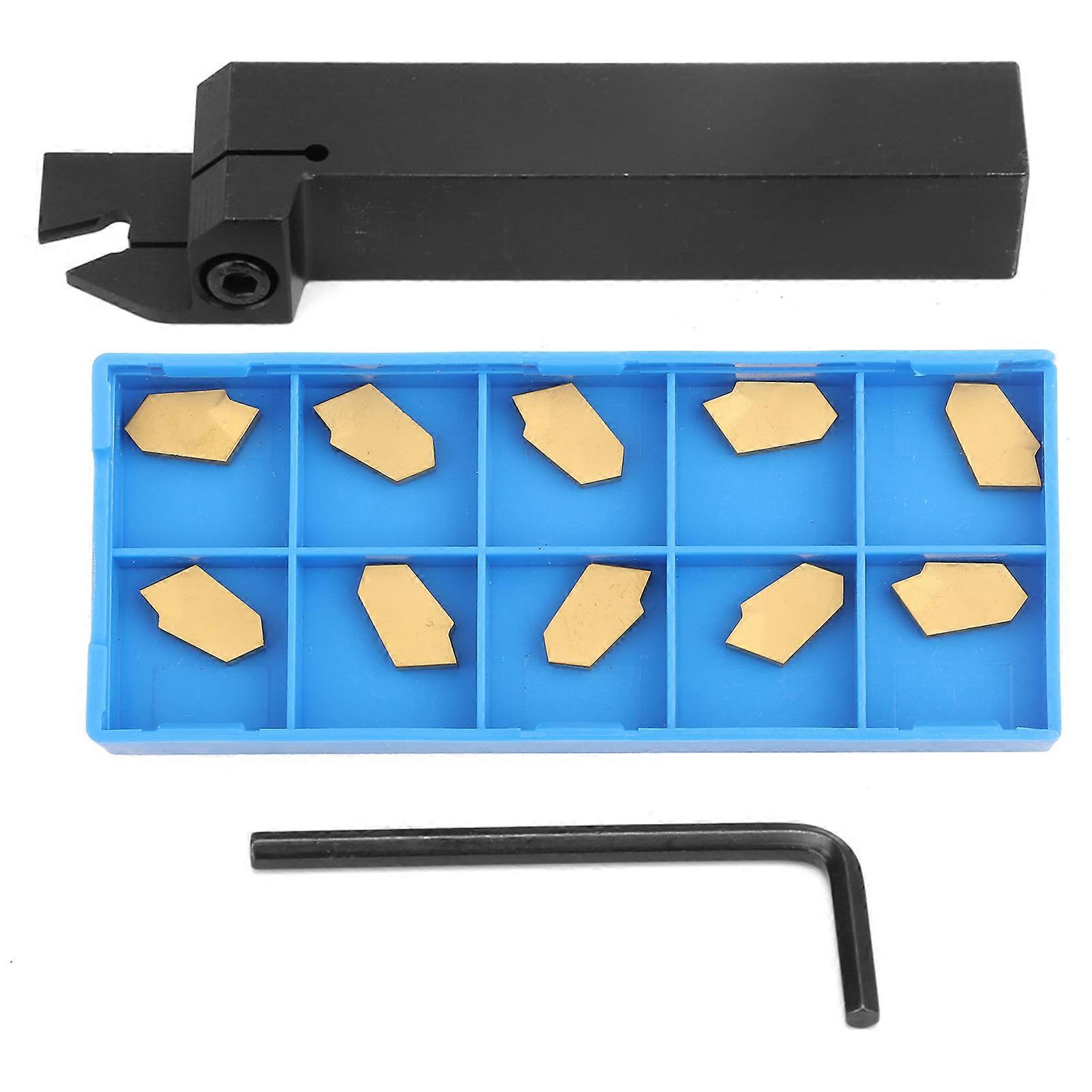 ZQ2020R-3 Lathe Grooving Turning Tool Holder 10pcs SP300 Carbide Inserts Wrench