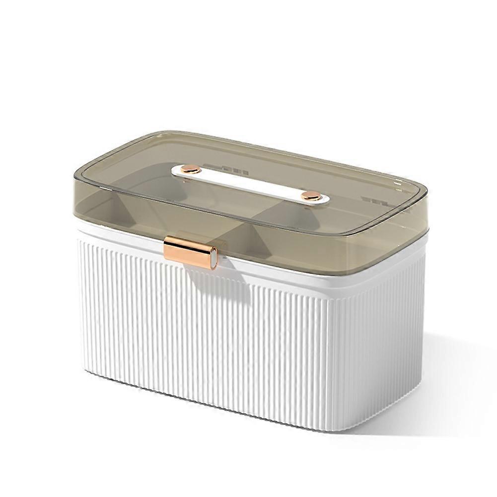Portable Storage Clear 2 Tiers Plastic Medicine Storage Box Big Capacity Emergency