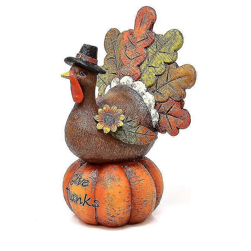 Turkey With Pumpkin Resin Statue Desktop Ornaments Innovative Thanksgiving Day Decor For Dining Table Indoor Outdoor