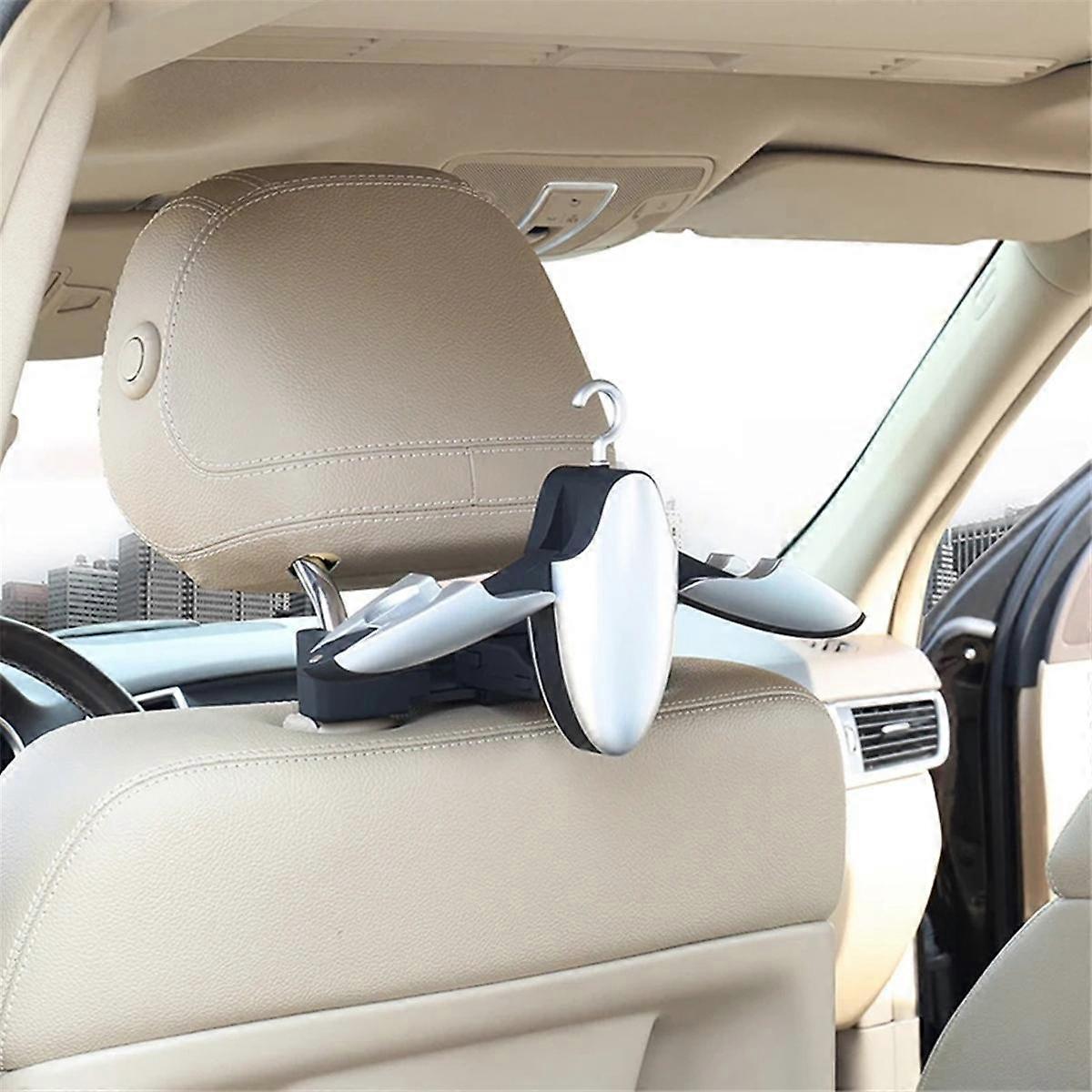 2 Pcs Silver Universal Car Seat Back Folding Hanger Multi-Function Coat Hanger for Jackets Suits Ho