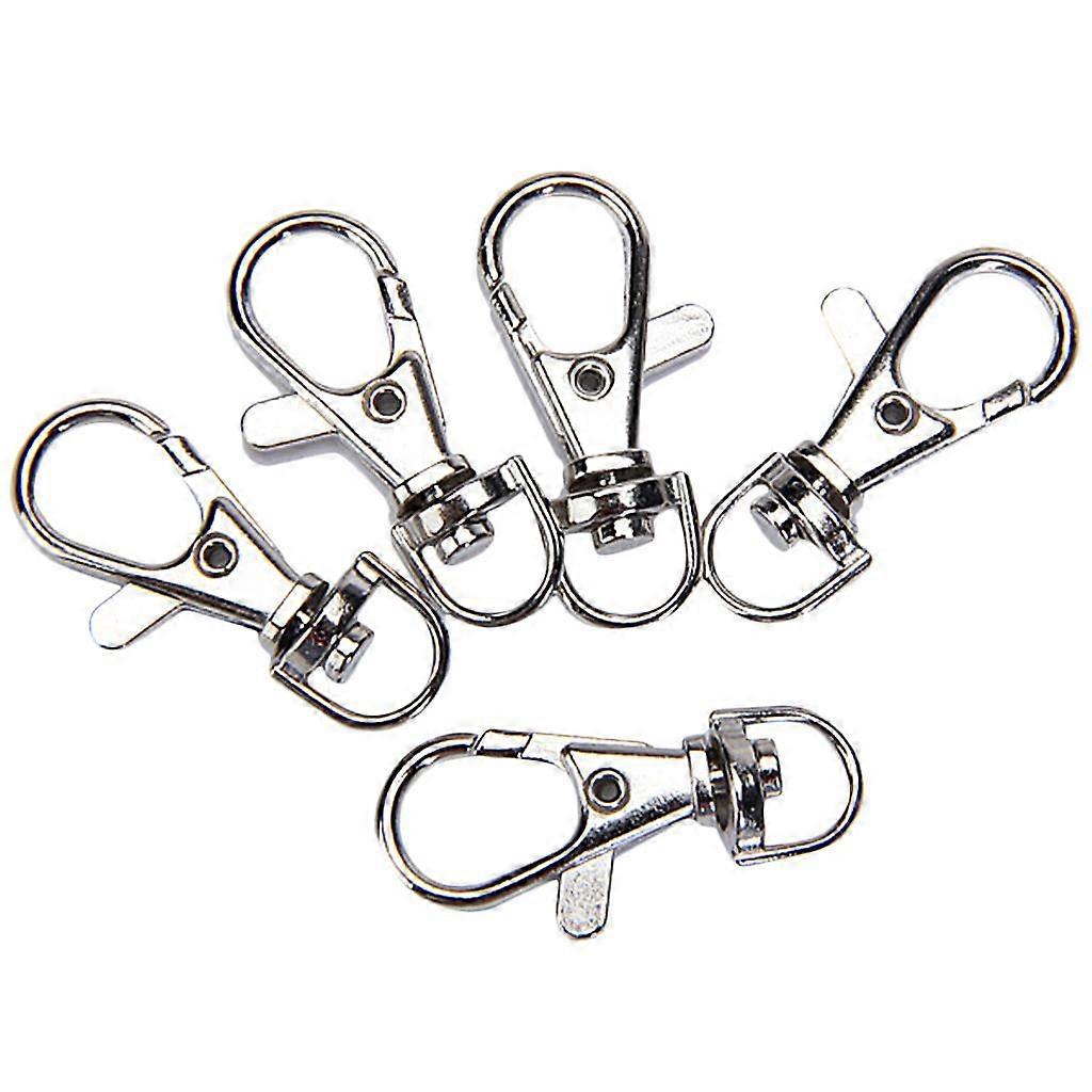 5 Pack 5/16 In Lobster Ring Swivel Trigger Snap Hooks Silver
