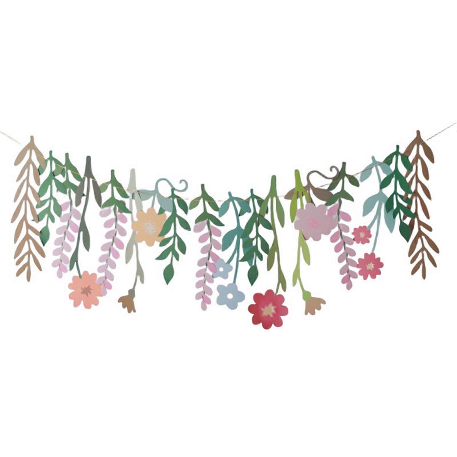Hanging Flower Banners for Home Decor Double-sided Leaf Floral Paper Backdrop Party DIY Decorations