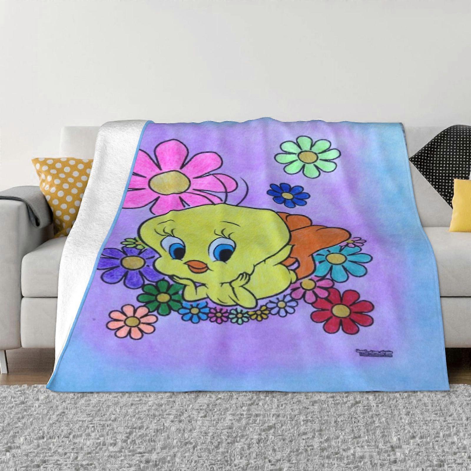 TweetyBird flannel blanket for warmth, sofa bed for living room, suitable for all seasons, with multiple sizes to choose from