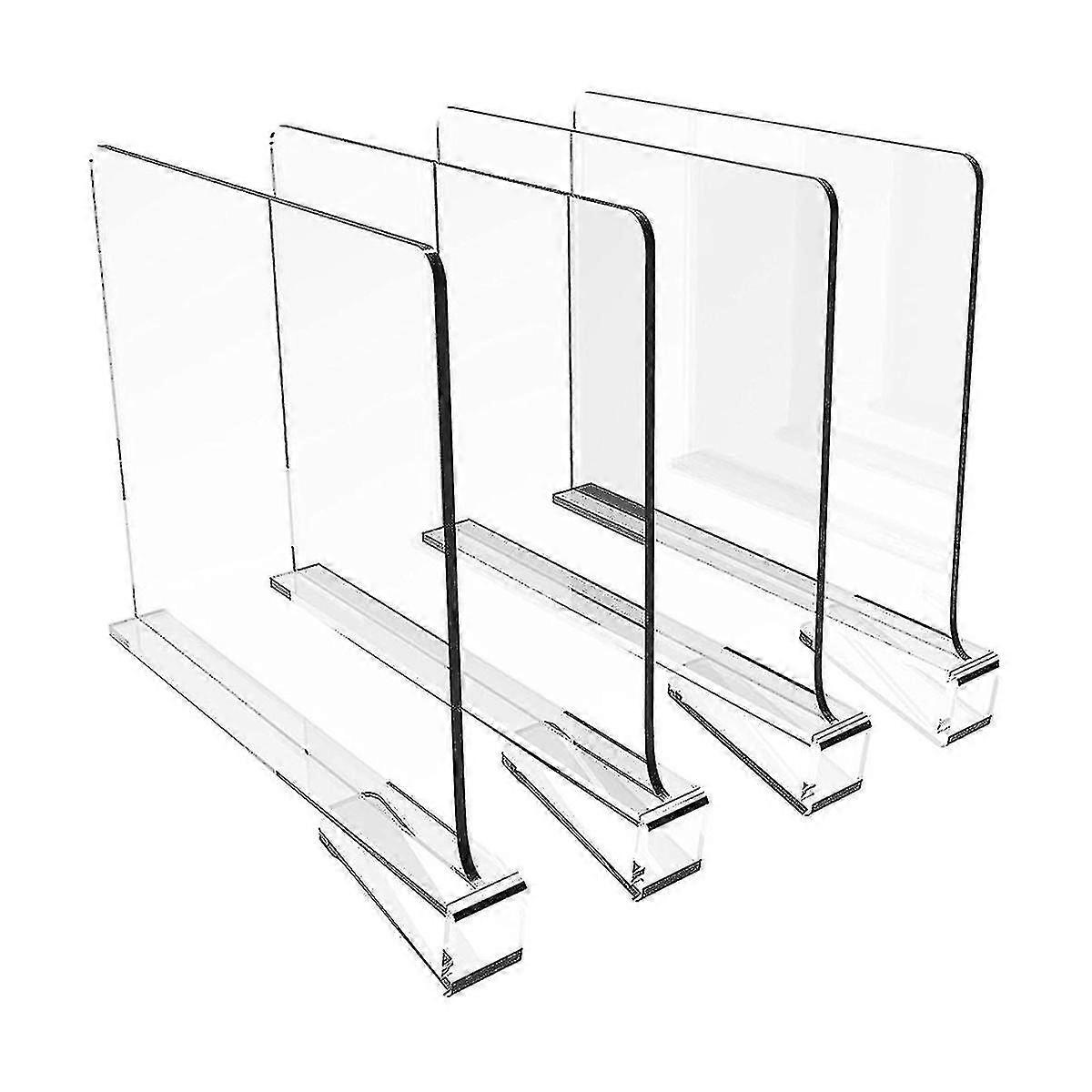 4 حزمة فواصل الرف لتنظيم خزانة ، واضح رفوف الخشب فواصل لخزائن المطبخ ، جلطة