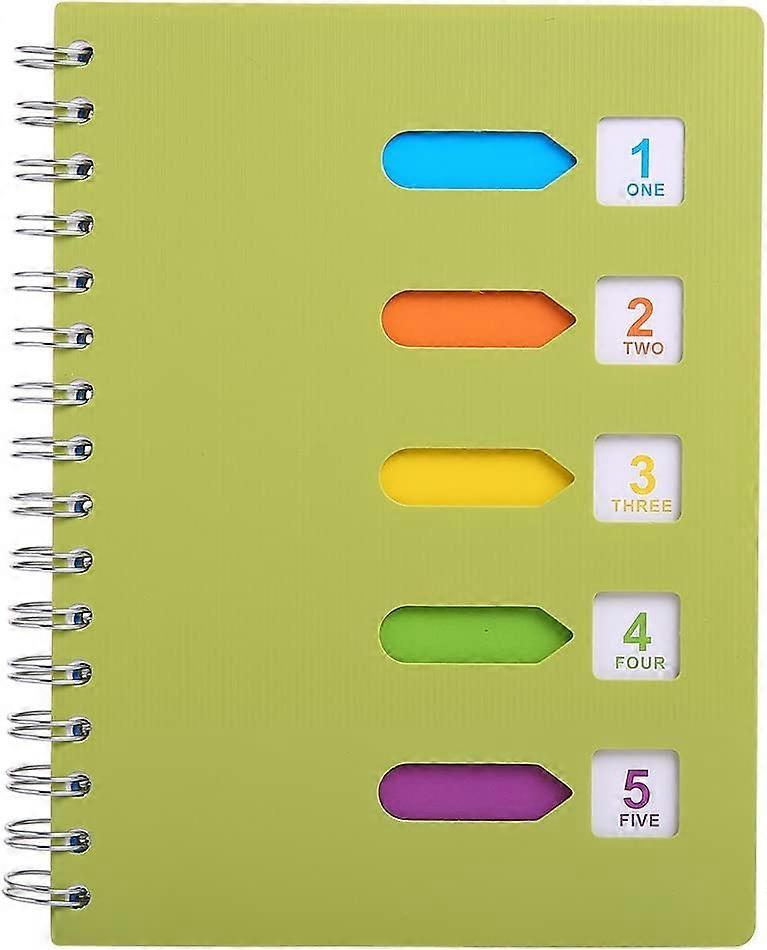 5 Theme Notebooks, A5 Notepad And Spiral Newspaper, Wide Rule, Professional Laboratory Notepad, Colored Intercalases With Labels
