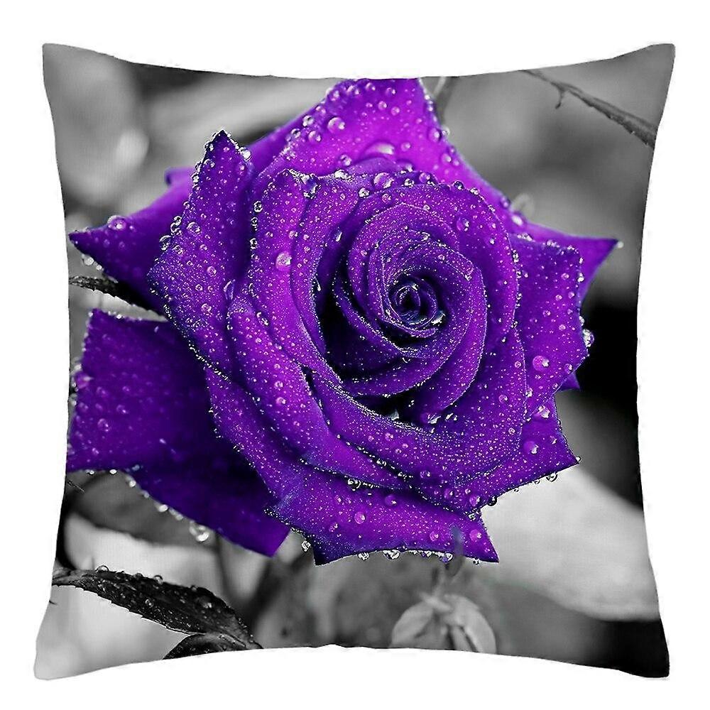 Rose Flower Print Polyester Pillowcase Design 626