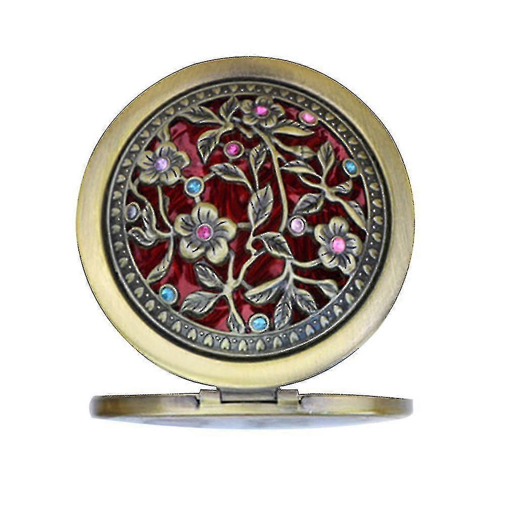 Compact Mirror, Round Small Make-up Mirror, Mirror In Retro Print, Foldable Make-up Mirror For Beauty Lovers, Hand Mirror, Blue And White Porcelain