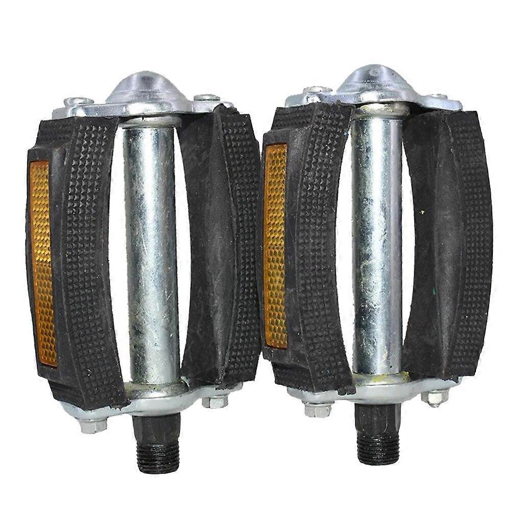 Vintage Cruiser Bike Block Pedals 9/16' Ball Bering Flat Pedal Replacement Mountain Road Bike Tricycle Traditional Pedal