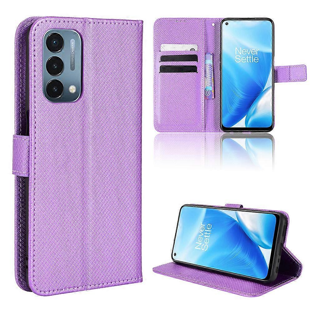 Compatible with OnePlus Nord N200 5G Wallet Case Diamond Pattern Pu Leather Cover With Magnetic Closure Card Slots
