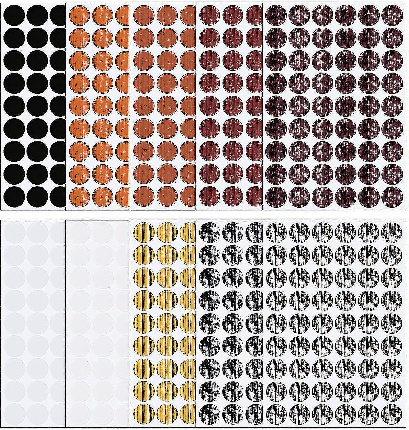 5400 قطعة / صندوق برغي ثقب يغطي ملصقات ، 10 أوراق أغطية غطاء PVC ذاتية اللصق