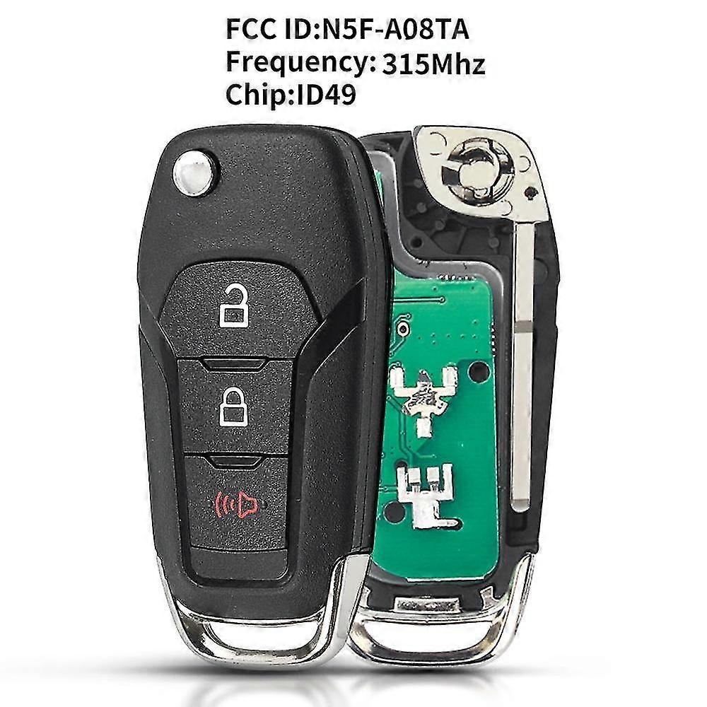 3+1/4 Buttons Flip Remote Key Keyless Entry Fob 315mhz Id49 Chip For Ford Fusion 2013-2015 Fcc Id: N5f-a08taa Hu101