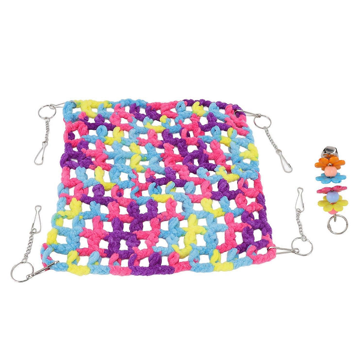 Hamster Hammock Soft Breathable Colorful Hand Woven Small Pet Hanging Bed with Hooks for Honey Glide