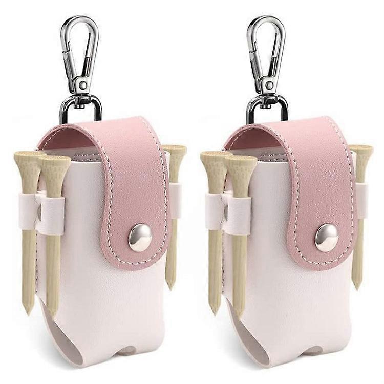 2-piece golf waist bag (pink, excluding studs), lightweight golf sleeve waist bag, portable golf utility bag with clip, golf storage bag, golf T-shirt