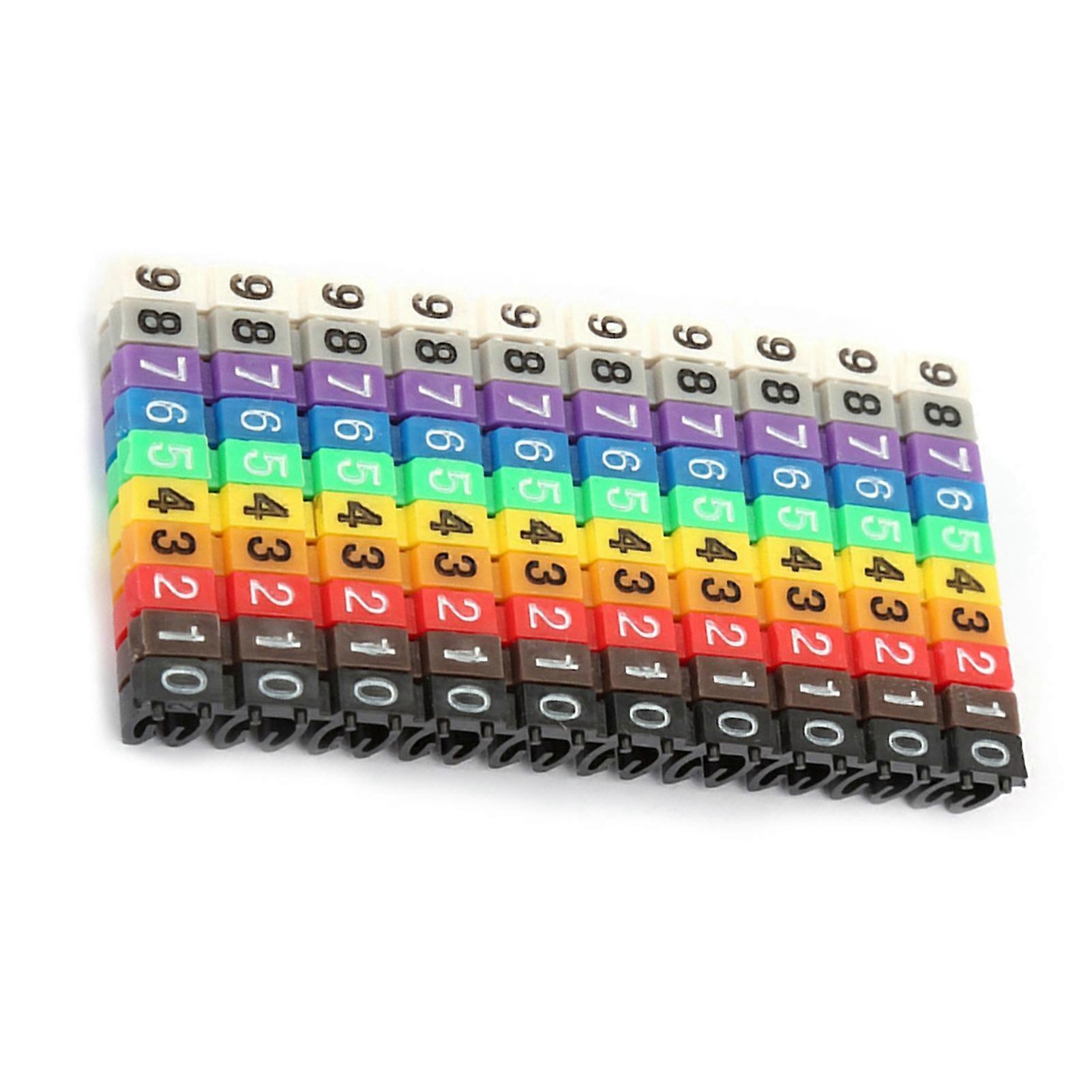 Colorful Digital Number Tube Cable Marker (100Pcs 2.5mm2)