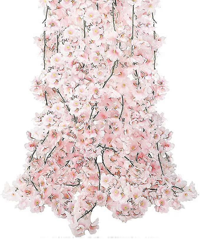 3pcs Artificial Cherry Blossom Flower Vines Hanging Silk,1.8 Meter