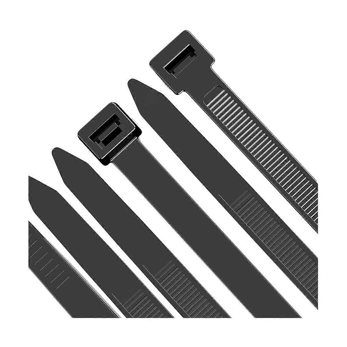 Pacote com 100 abraçadeiras de plástico resistentes de 12 polegadas, 7,6 mm, com resistência à tração de 70 kg e resistente a UV