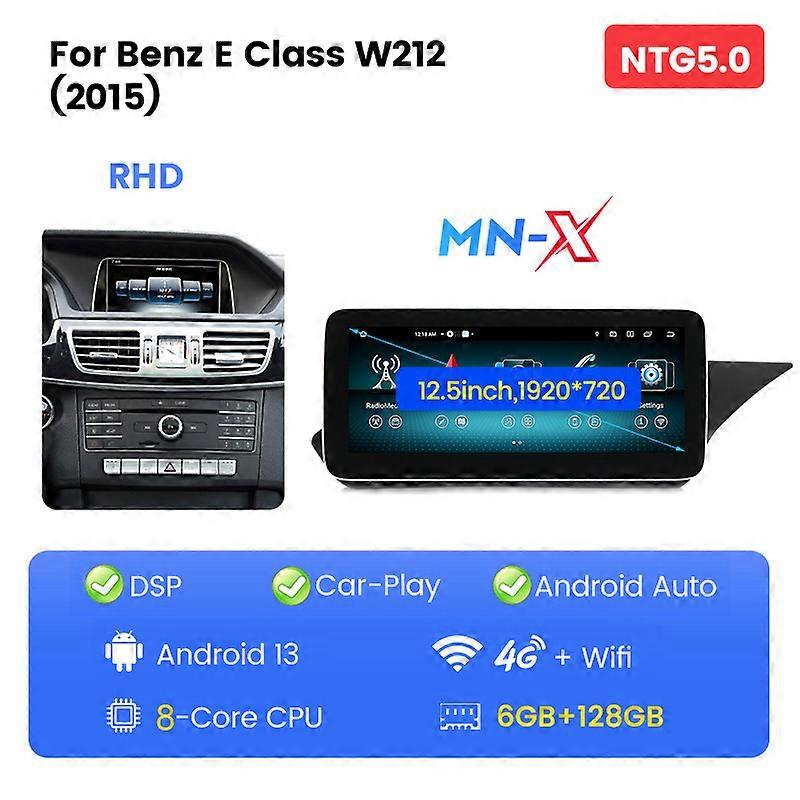 Android 13 Auto Radio 4G Car Central Multimedia Player Intelligent System Screen Carplay for Mercedes Benz E Class W212 RHD GPS