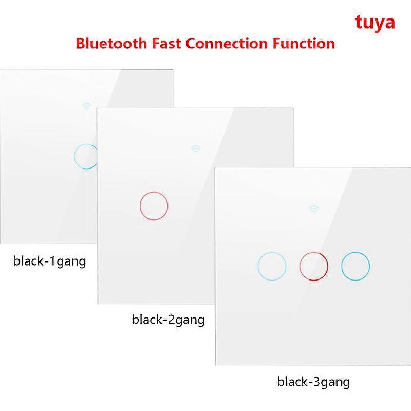 1/2/3ギャングTUYAWiFiスマートガラススクリーンタッチスイッチ100-240VホームウォールボタンAlexaおよびGoogleホームアシスタントEU標準