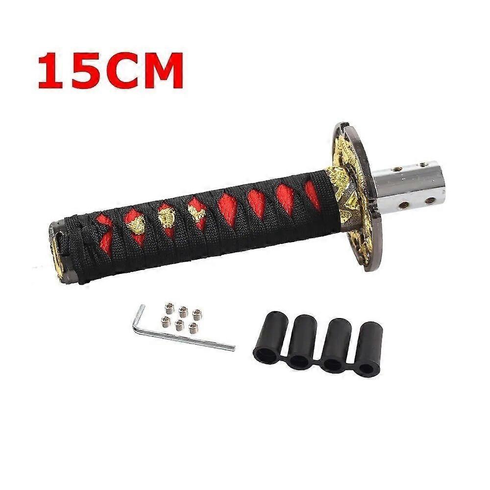 10/15/20cm Universal Katana Samurai Sword Gear Shift Knob Warrior Series Manual Stick Shift Knob with 4 Adapters Fits Most Car