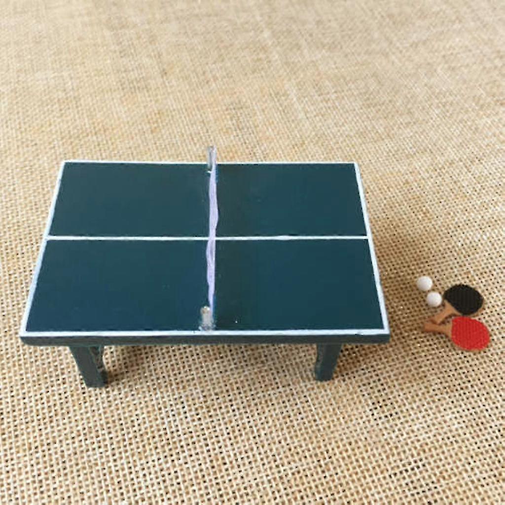 Miniature Table Tennis Pong Game Set 1:12 Scale Toy - 2x Pack