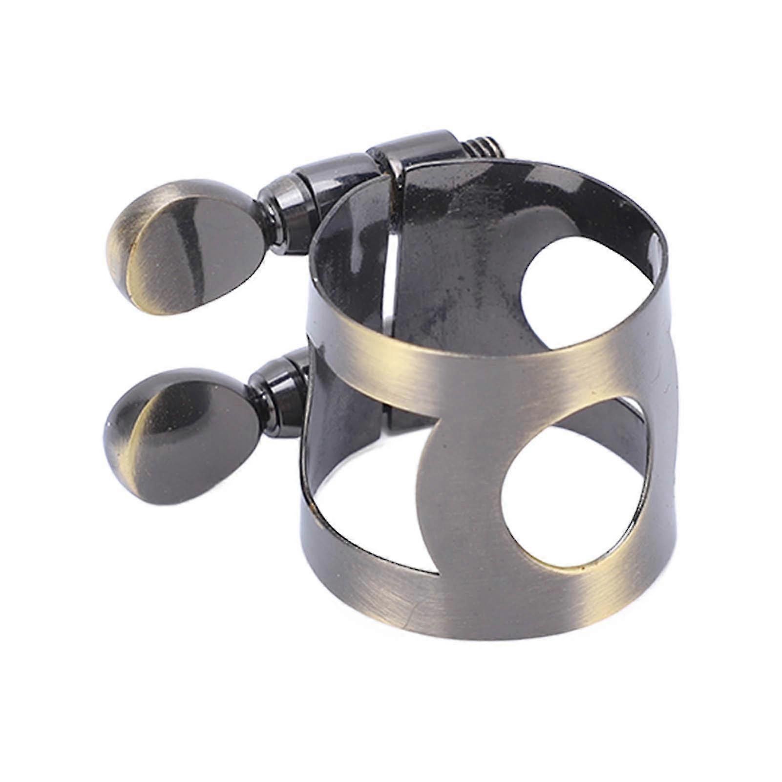 Metallklipsfeste for diskantsaksofonmunnstykke - Antikk bronsesaksofonligatur