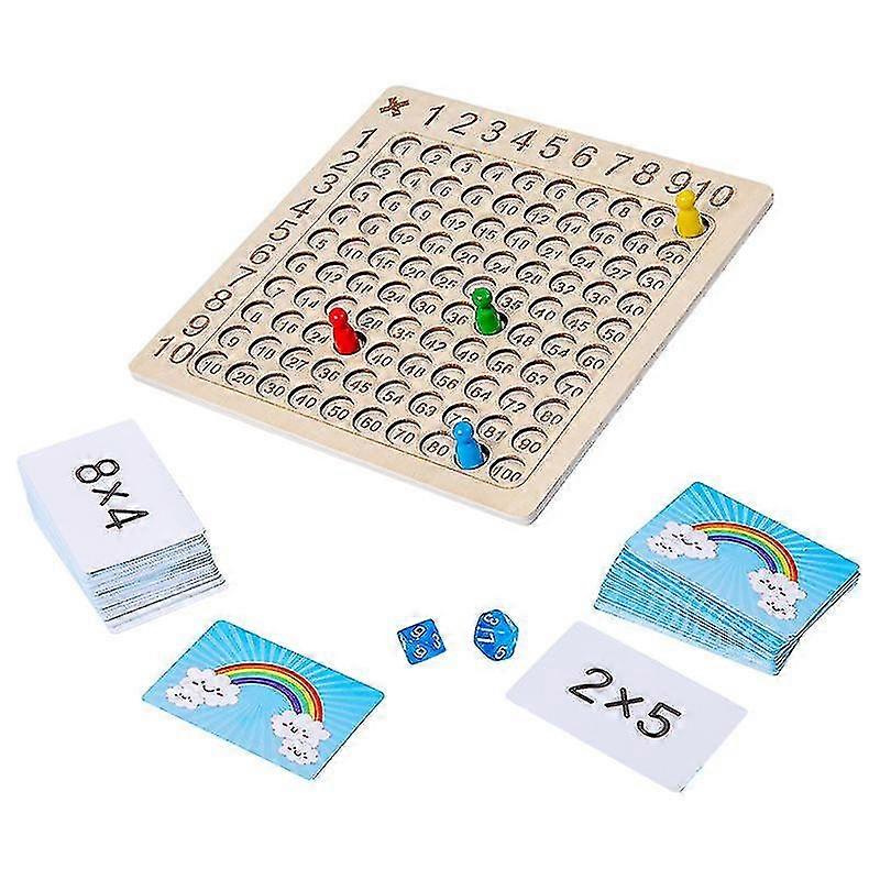 Multiplication Board Game Mathematical Counting Table Game With Dice & Flash Card Early Education Toy Gifts (1set)
