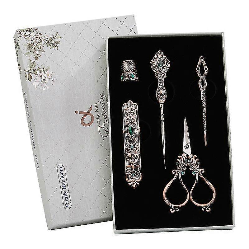 Vintage European Style Tailor Sewing Scissors Kit With Thimble Embroidery Needlework Thread Scissor For Sewing Shears