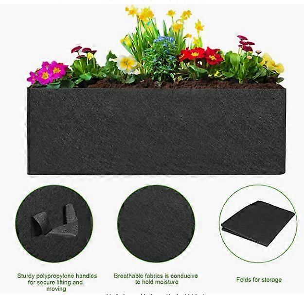 Dww-3 pieces rectangular felt planting bag black 50 * 30 * 20cm