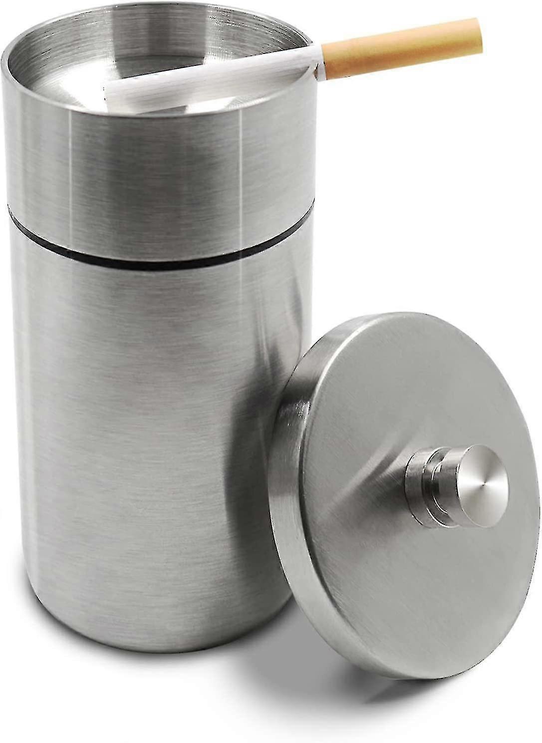 Stainless Steel Ashtray, Ashtray With Lid For Car Inside Outside, Windproof Car Ashtray Ashtray Car Ashtray Table Ashtray Ashtra