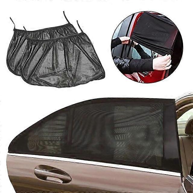 2pcs Car Vehicle Window Parts  Window Screen Door Covers Front Rear Side Vehicle Window Parts  Window Sunshine Cover Shade Mesh Car Mosquito Net For B
