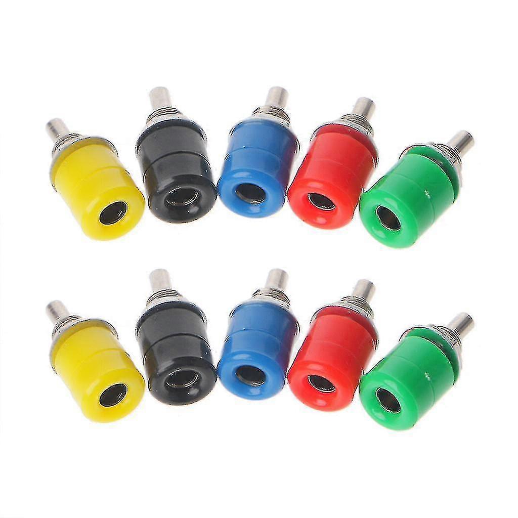 10 Pcs 5 Color 4mm Female Banana Plug Socket Connector Binding Post O Termin